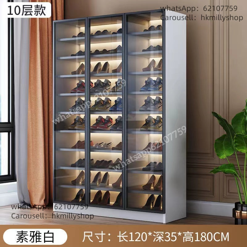 A&5079高身鞋櫃 玻璃門鞋架 透明展示櫃 鋼化玻璃收納櫃shoe cabinet